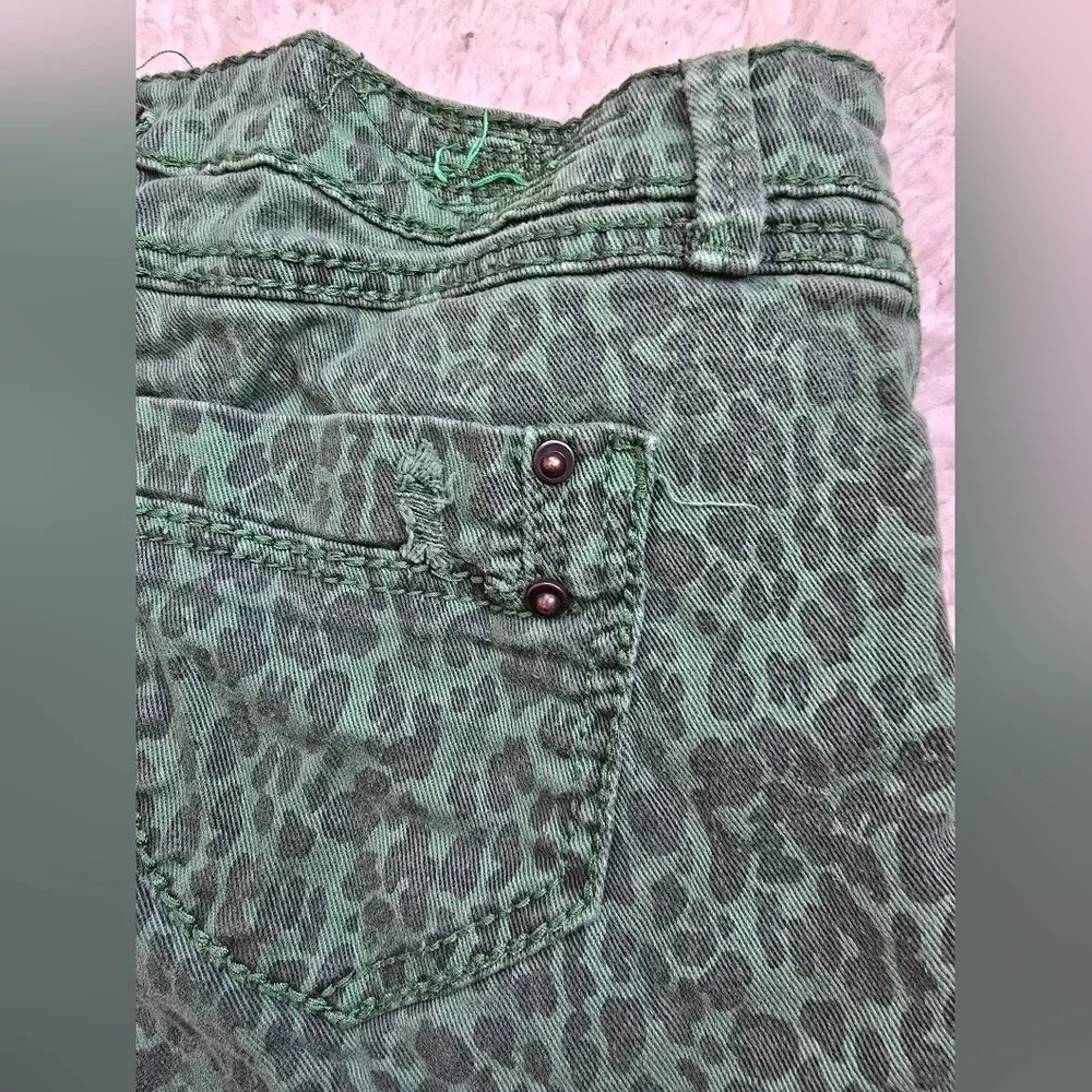 1st Kiss Green Leopard Print Junior's Shorts